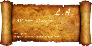 Léber Alexia névjegykártya